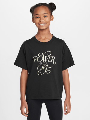 Girls Nike Sportswear Power Of The Girl Black Tee