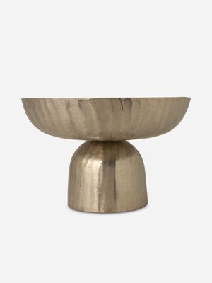 Textured Aluminium Footed Bowl 26 x 16cm