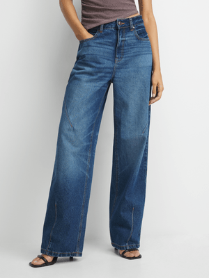 Women's Medium Was Denim Straight Leg Jeans