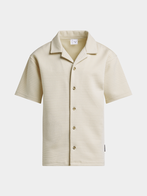 Boys Waffle Button Down Shirt