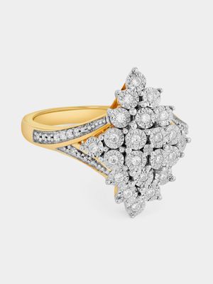 Yellow Gold Diamond Marquise Illusion Ring