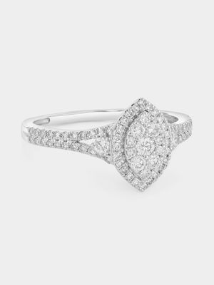 White Gold 0.5ct Lab Grown Diamond Marquise Channel Ring