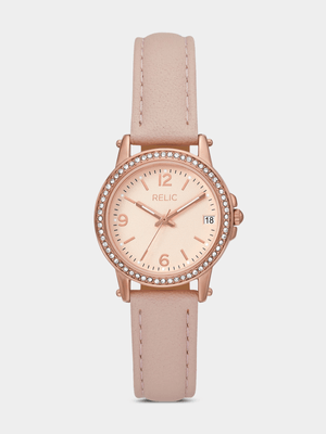 Relic By Fossil Matilda Rose Plated Blush Leather Watch