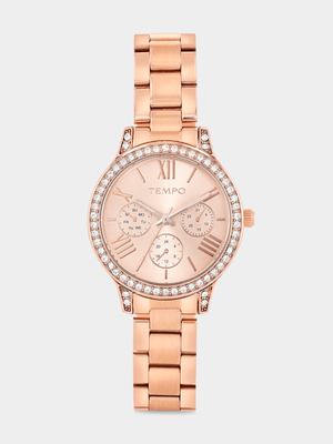 Tempo Rose Plated Rose Toned Dial Bracelet Watch