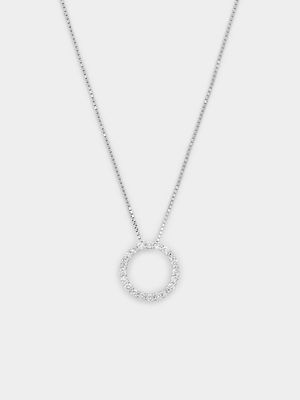 White Gold 0.25ct Lab Grown Diamond Circle Pendant