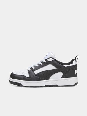 Junior Grade-School Puma Rebound Low White/Black Sneakers