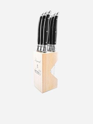 laguiole av steak knife set black 6pc