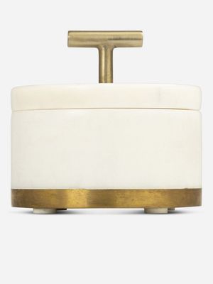 salt canister marble and gold