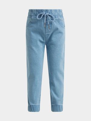 Jet Younger Boys Light Wash Denim Joggers