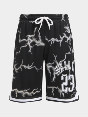 Jet Older Boys Black Lightning Basketball Shorts