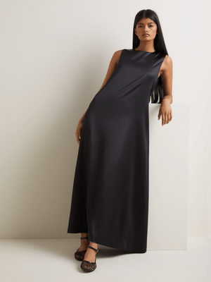 Women's Iconography Satin Trapeze Maxi Dress