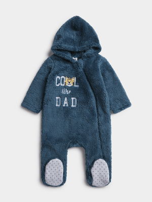 Jet Infant Boys Blue Cool Like Dad Fleece Sleepsuit