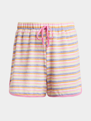 Jet Older Girls Multicolour Striped Shorts