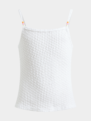 Jet Older Girls White Crochet Vest