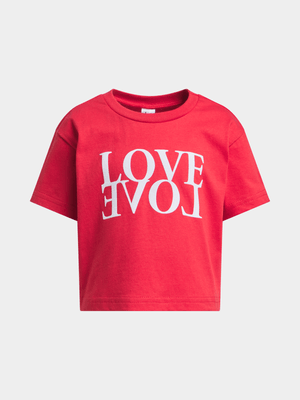 Jet Younger Girls Red Love Boxy T-Shirt