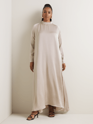 Women's Iconography Funnel Neck Trapeze Maxi Dress