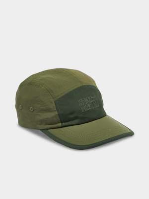 Men's Cotton On Green Nylon 5 Panel Cap