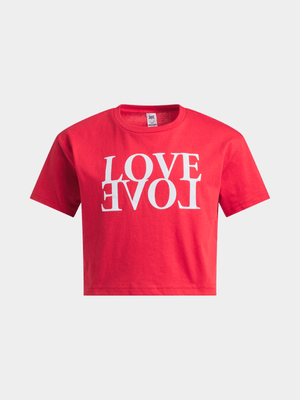 Jet Older Girls Red Love Boxy T-Shirt