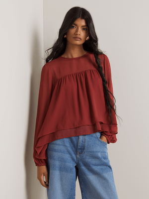 Women's Iconography Double Layer Chiffon Blouse