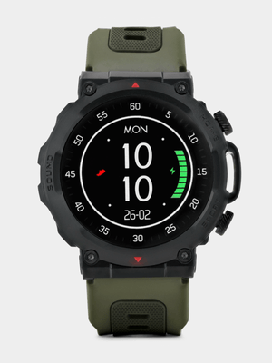 Tempo Pulse 10.0 Black Plated Round Green Silicone Smart Watch