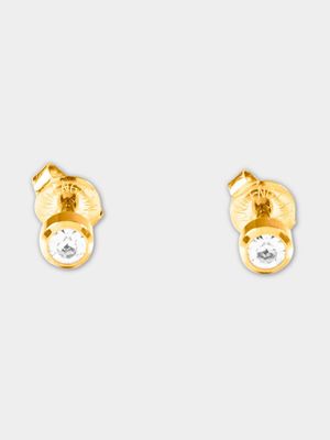 MKM  4mm Steri Studs Cheq Crystal Gold