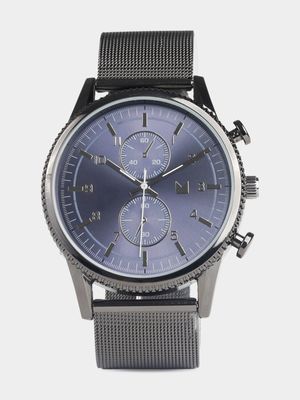 Men's Markham Classic Formal  Dark Grey Mesh Metal Watch