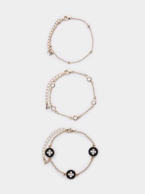 Enamel Disc Clover Bracelet