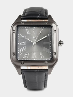 Men's Markham Roman Leather Black Watch