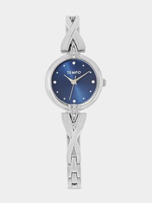 Tempo Ladies Silver Tone Round Shape Watch