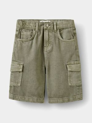 Cotton On Kids Green Boy Super Baggy Shorts