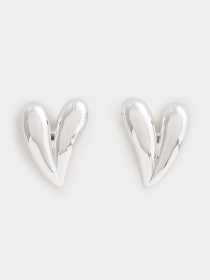 3D Heart Drop Earrings