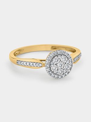 Yellow Gold Diamond Round Halo Ring