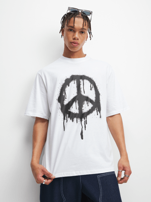 Men's White Peace Top