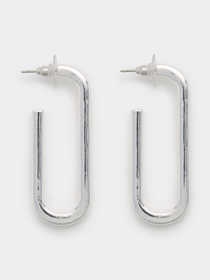 Long Oblong Hoop Earrings