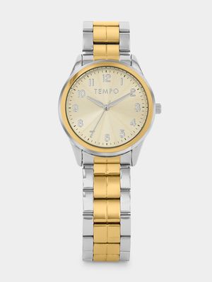 Tempo Men’s Two-Tone Champagne Dial Bracelet Watch