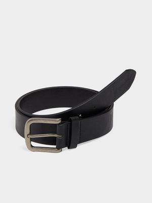 MKM BLACK PU CASUAL BUCKLE BELT