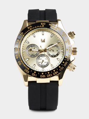 Men's Markham Chronograph Silicone Gold Watch