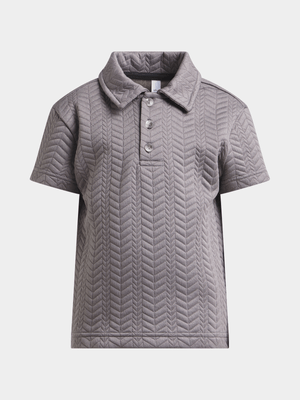 Older Boy's Grey Textured Golfer