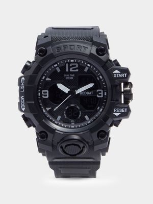 Redbat Chunky Rubber Black Sports Watch