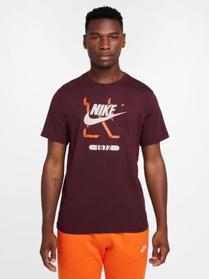 Mens Nike Sportswear 6MO Futura Burgundy Tee