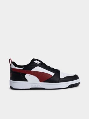 Mens Puma Rebound V6 White/Red Sneaker