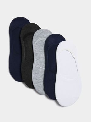 APX 5PK Multi Navy Secret Socks