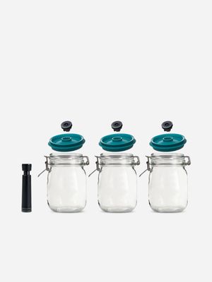 Airtender Jar Vacuum Set of 3 Jars & Seals 1.5L