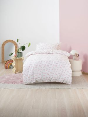 Linen House Kids Rainbow Magic Duvet Cover Set Pink