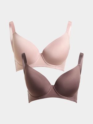 Jet Women's Blush/Taupe DD 2 Pack T-Shirt Bra