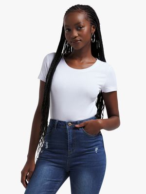 Jet Women's White Crew Neck T-Shirt