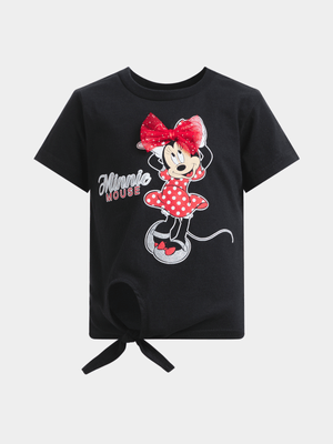 Jet Younger Girls Black Minnie Mouse T-Shirt