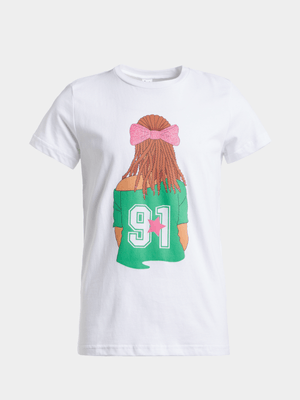 Jet Older Girls White Graphic T-Shirt