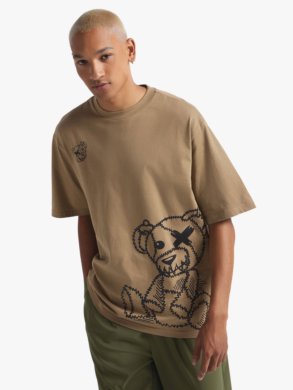 threetimes] Teddy school tee charcoal 正規品 韓国ブランド