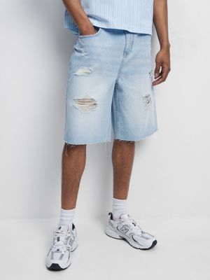 Men's Light Wash Bermuda Denim Shorts